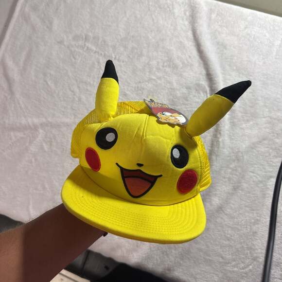 New Pikachu Yellow Trucker Hat with 3D Ears - Pokemon - Picture 1 of 6